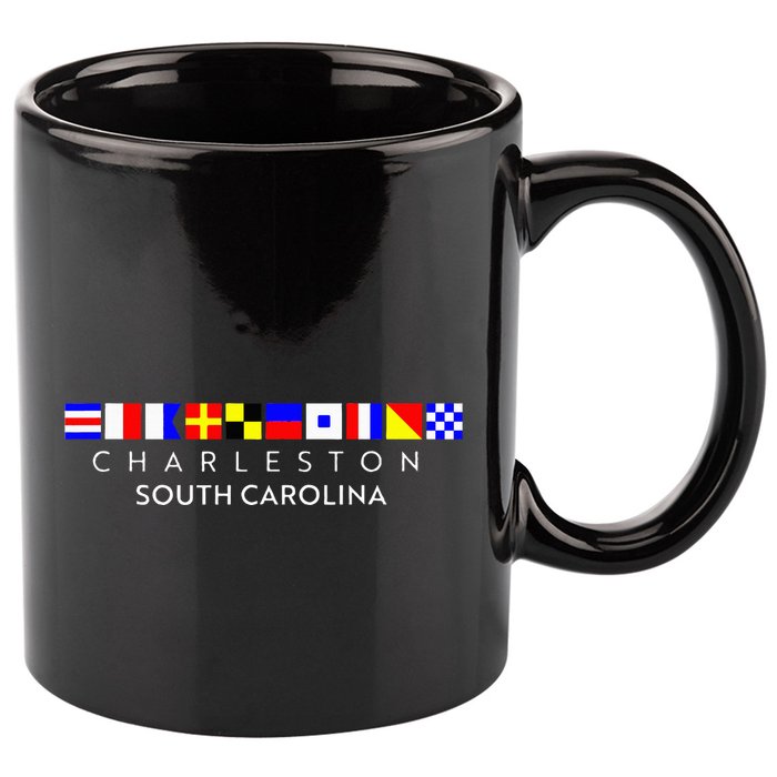 Nautical Flag Alphabet Gift Charleston South Carolina 11oz C Handle Ceramic Mug