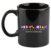 Nautical Flag Alphabet Gift Charleston South Carolina 11oz C Handle Ceramic Mug