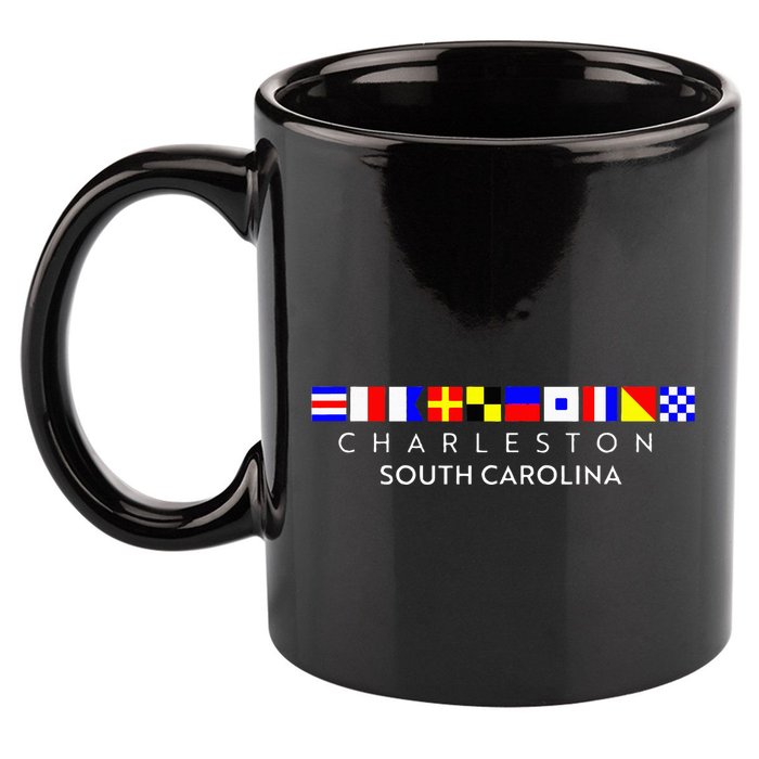 Nautical Flag Alphabet Gift Charleston South Carolina 11oz C Handle Ceramic Mug