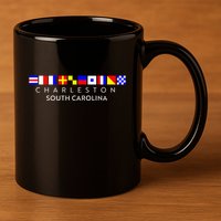 Nautical Flag Alphabet Gift Charleston South Carolina 11oz C Handle Ceramic Mug