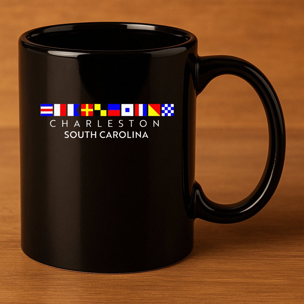 Nautical Flag Alphabet Gift Charleston South Carolina 11oz C Handle Ceramic Mug