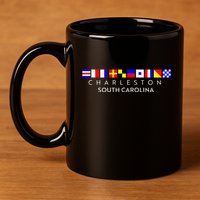 Nautical Flag Alphabet Gift Charleston South Carolina 11oz C Handle Ceramic Mug