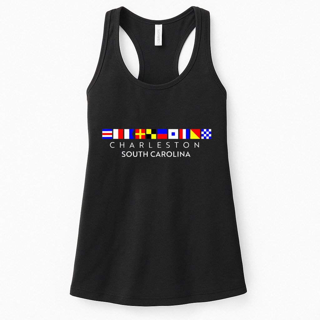 Nautical Flag Alphabet Gift Charleston South Carolina Womens Tank Top