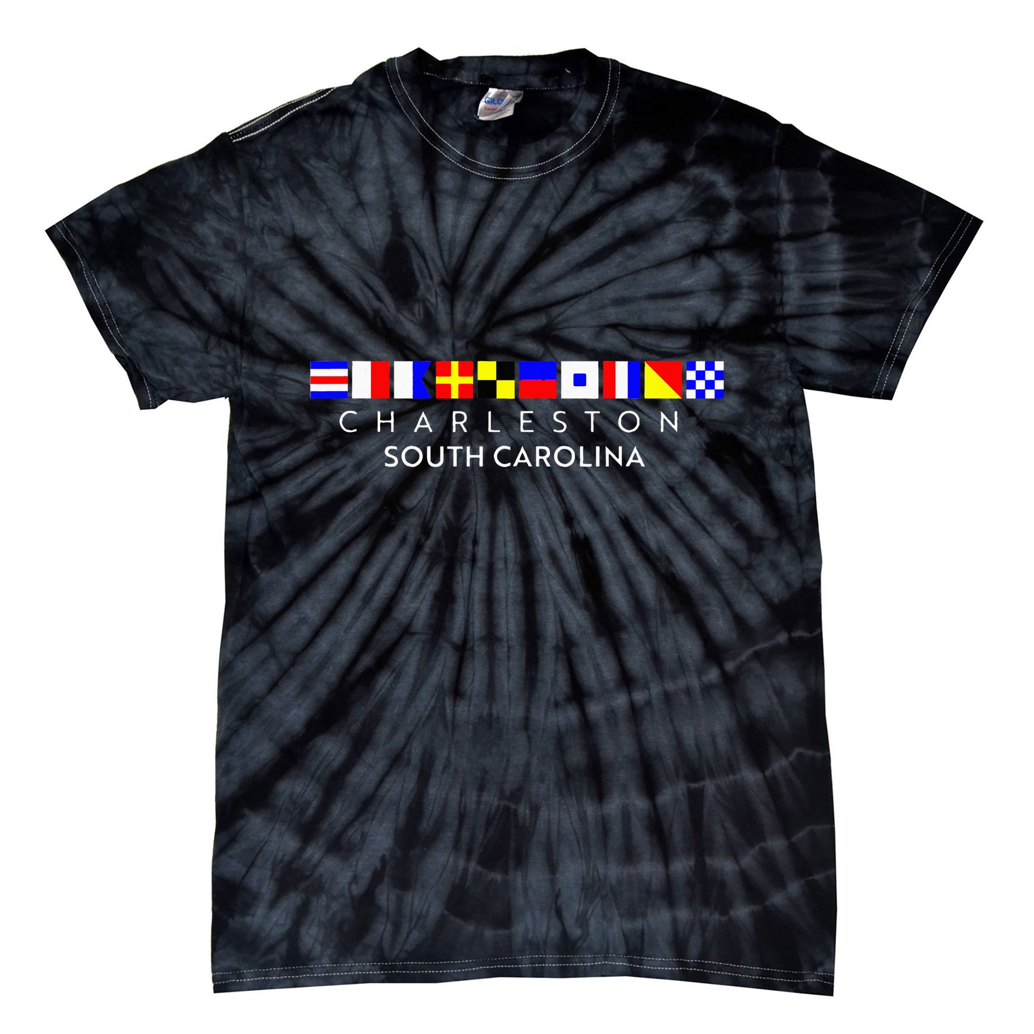 Nautical Flag Alphabet Gift Charleston South Carolina Tie-Dye T-Shirt