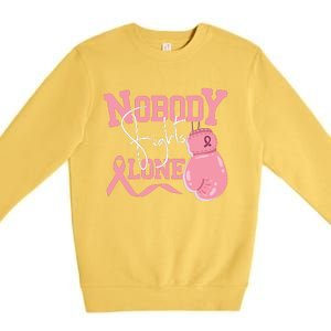 Nobody Fight Alone | Breast Cancer Awareness Premium Crewneck Sweatshirt