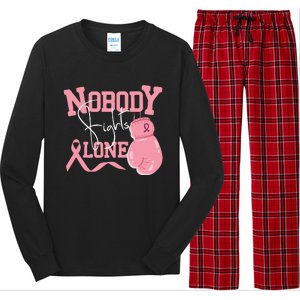 Nobody Fight Alone | Breast Cancer Awareness Long Sleeve Pajama Set