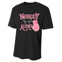 Nobody Fight Alone | Breast Cancer Awareness Performance Sprint T-Shirt