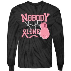 Nobody Fight Alone | Breast Cancer Awareness Tie-Dye Long Sleeve Shirt