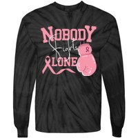 Nobody Fight Alone | Breast Cancer Awareness Tie-Dye Long Sleeve Shirt