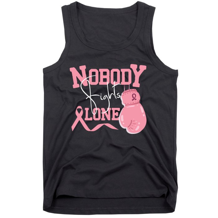 Nobody Fight Alone | Breast Cancer Awareness Tank Top