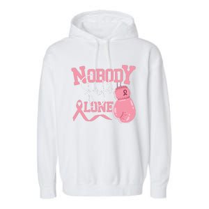 Nobody Fight Alone | Breast Cancer Awareness Garment-Dyed Fleece Hoodie