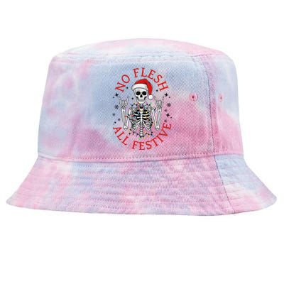 No Flesh All Festive Christmas Skeleton Xmas Tie-Dyed Bucket Hat