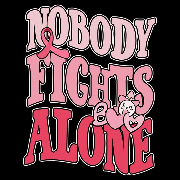 Nobody Fights Alone Breast Cancer Awareness Retro Groovy Cooling Performance Crew T-Shirt