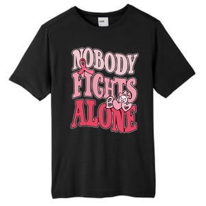 Nobody Fights Alone Breast Cancer Awareness Retro Groovy Tall Fusion ChromaSoft Performance T-Shirt