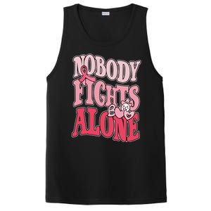 Nobody Fights Alone Breast Cancer Awareness Retro Groovy PosiCharge Competitor Tank