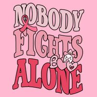 Nobody Fights Alone Breast Cancer Awareness Retro Groovy Visor