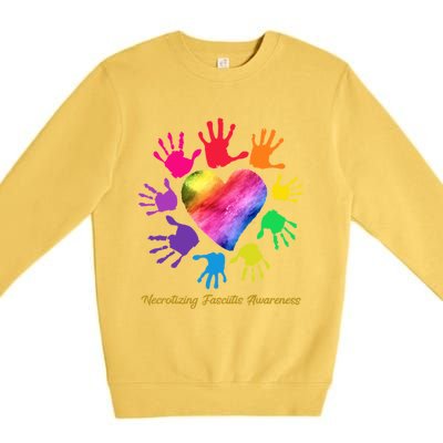 Necrotizing Fasciitis Awareness Hands Gift Premium Crewneck Sweatshirt