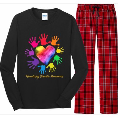 Necrotizing Fasciitis Awareness Hands Gift Long Sleeve Pajama Set