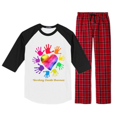 Necrotizing Fasciitis Awareness Hands Gift Raglan Sleeve Pajama Set