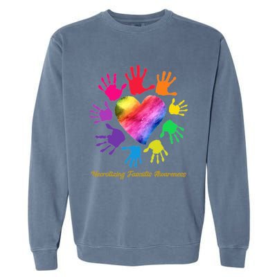 Necrotizing Fasciitis Awareness Hands Gift Garment-Dyed Sweatshirt