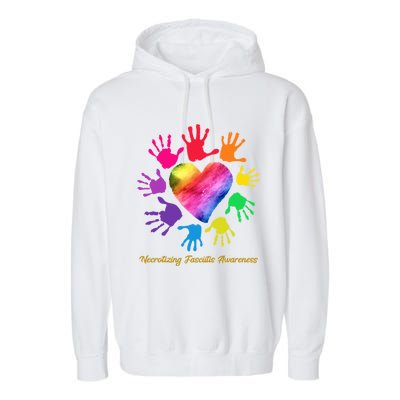 Necrotizing Fasciitis Awareness Hands Gift Garment-Dyed Fleece Hoodie