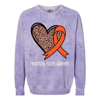 Necrotizing Fasciitis Awareness Orange Ribbon Cute Gift Colorblast Crewneck Sweatshirt