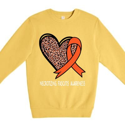 Necrotizing Fasciitis Awareness Orange Ribbon Cute Gift Premium Crewneck Sweatshirt