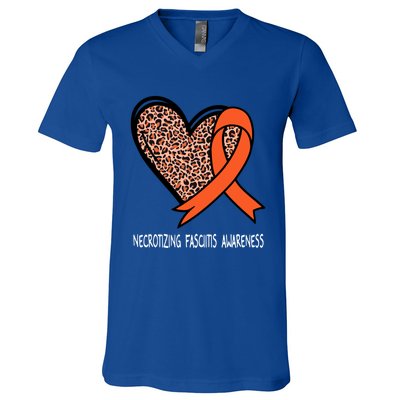 Necrotizing Fasciitis Awareness Orange Ribbon Cute Gift V-Neck T-Shirt