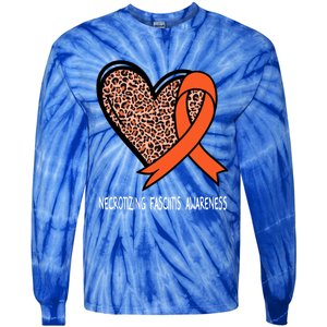 Necrotizing Fasciitis Awareness Orange Ribbon Cute Gift Tie-Dye Long Sleeve Shirt