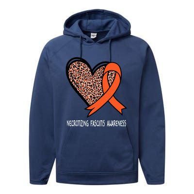 Necrotizing Fasciitis Awareness Orange Ribbon Cute Gift Performance Fleece Hoodie