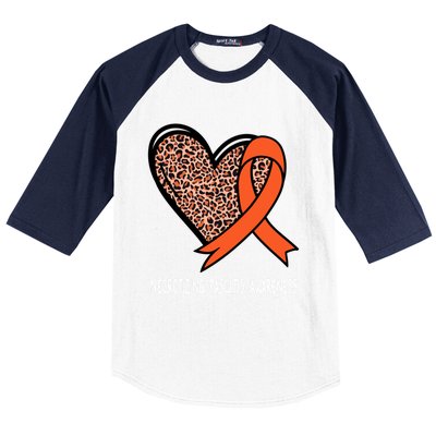 Necrotizing Fasciitis Awareness Orange Ribbon Cute Gift Baseball Sleeve Shirt