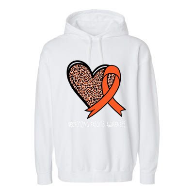 Necrotizing Fasciitis Awareness Orange Ribbon Cute Gift Garment-Dyed Fleece Hoodie