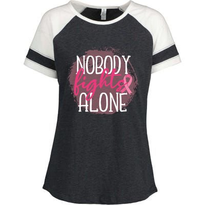 Nobody Fights Alone Breast Cancer Gift Enza Ladies Jersey Colorblock Tee