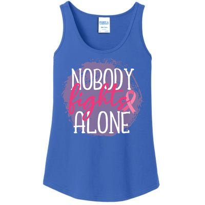 Nobody Fights Alone Breast Cancer Gift Ladies Essential Tank