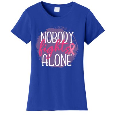 Nobody Fights Alone Breast Cancer Gift Women's T-Shirt