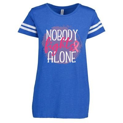 Nobody Fights Alone Breast Cancer Gift Enza Ladies Jersey Football T-Shirt