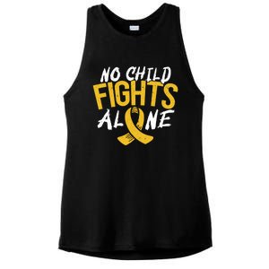 No Fights Alone Hood Cancer Awareness Month Meaningful Gift Ladies PosiCharge Tri-Blend Wicking Tank