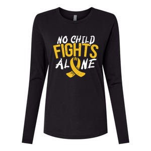 No Fights Alone Hood Cancer Awareness Month Meaningful Gift Womens Cotton Relaxed Long Sleeve T-Shirt