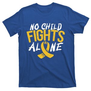 No Fights Alone Hood Cancer Awareness Month Meaningful Gift T-Shirt