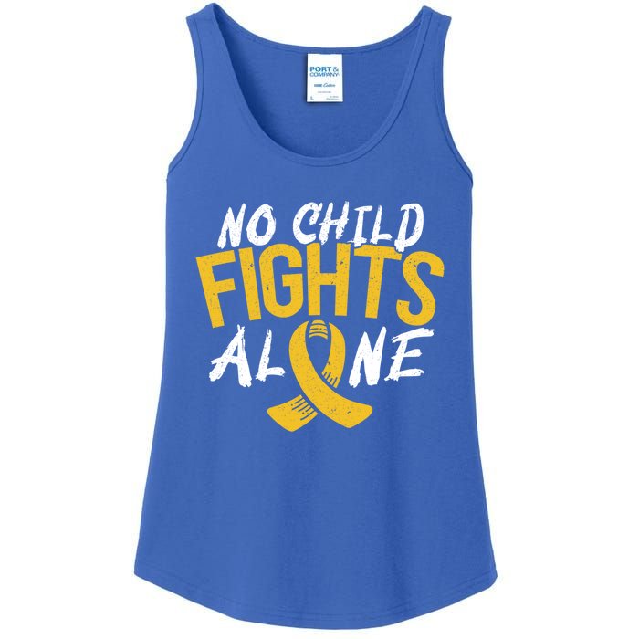 No Fights Alone Hood Cancer Awareness Month Meaningful Gift Ladies Essential Tank