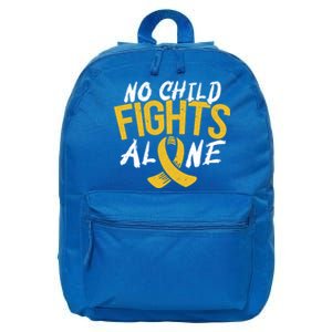 No Fights Alone Hood Cancer Awareness Month Meaningful Gift 16 in Basic Backpack