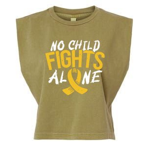 No Fights Alone Hood Cancer Awareness Month Meaningful Gift Garment-Dyed Women's Muscle Tee