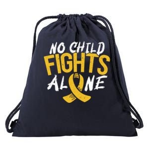 No Fights Alone Hood Cancer Awareness Month Meaningful Gift Drawstring Bag