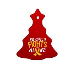 No Fights Alone Hood Cancer Awareness Month Meaningful Gift Ceramic Tree Ornament