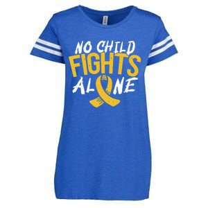 No Fights Alone Hood Cancer Awareness Month Meaningful Gift Enza Ladies Jersey Football T-Shirt