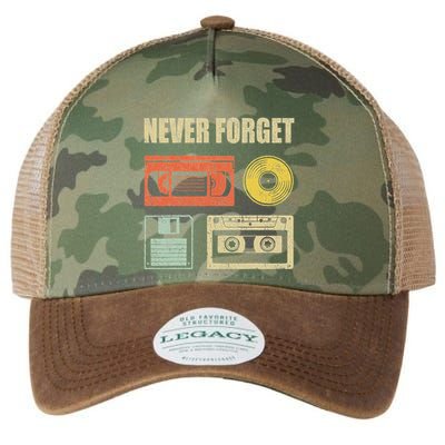 Never Forget Audio Cassette 70s 80s 90s Legacy Tie Dye Trucker Hat