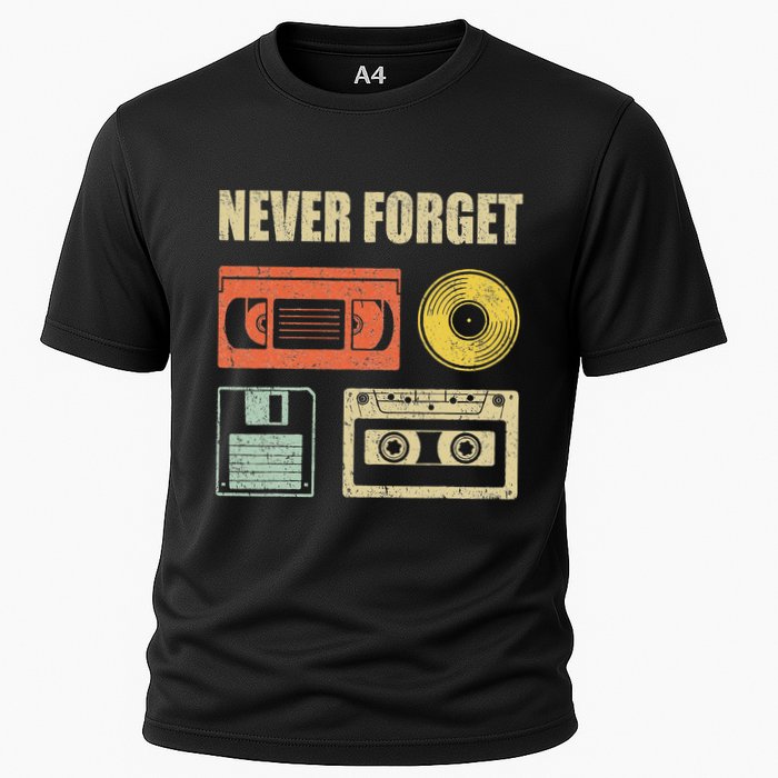 Never Forget Audio Cassette 70s 80s 90s Performance Shirt