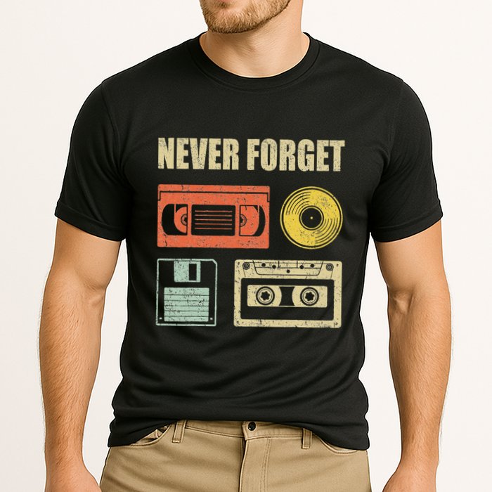 Never Forget Audio Cassette 70s 80s 90s Performance Shirt