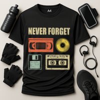 Never Forget Audio Cassette 70s 80s 90s Performance Shirt