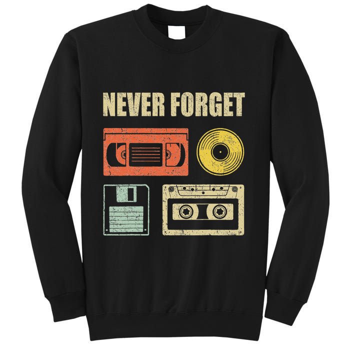 Never Forget Audio Cassette 70s 80s 90s Sweatshirt